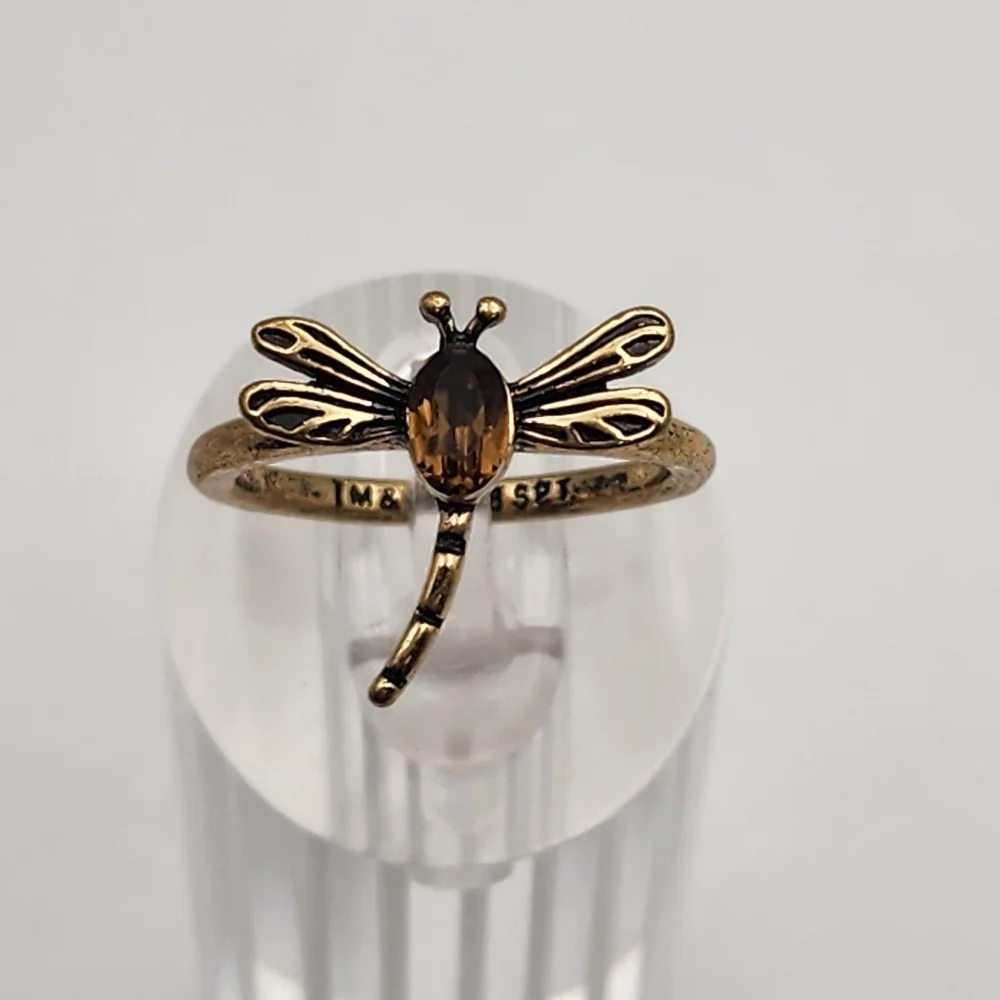 Brass Tone Dragonfly Ring (7)
